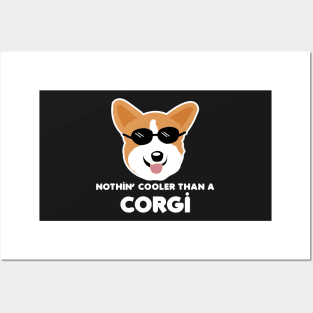 Pembroke Welsh Corgis Pattern - Cool Like a Corgi Funny Dog Gifts Posters and Art